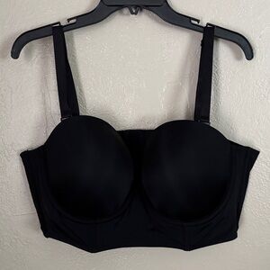 Torrid Curve Bombshell Everyday Underwire Strapless Option Push-Up Bra Black 46C